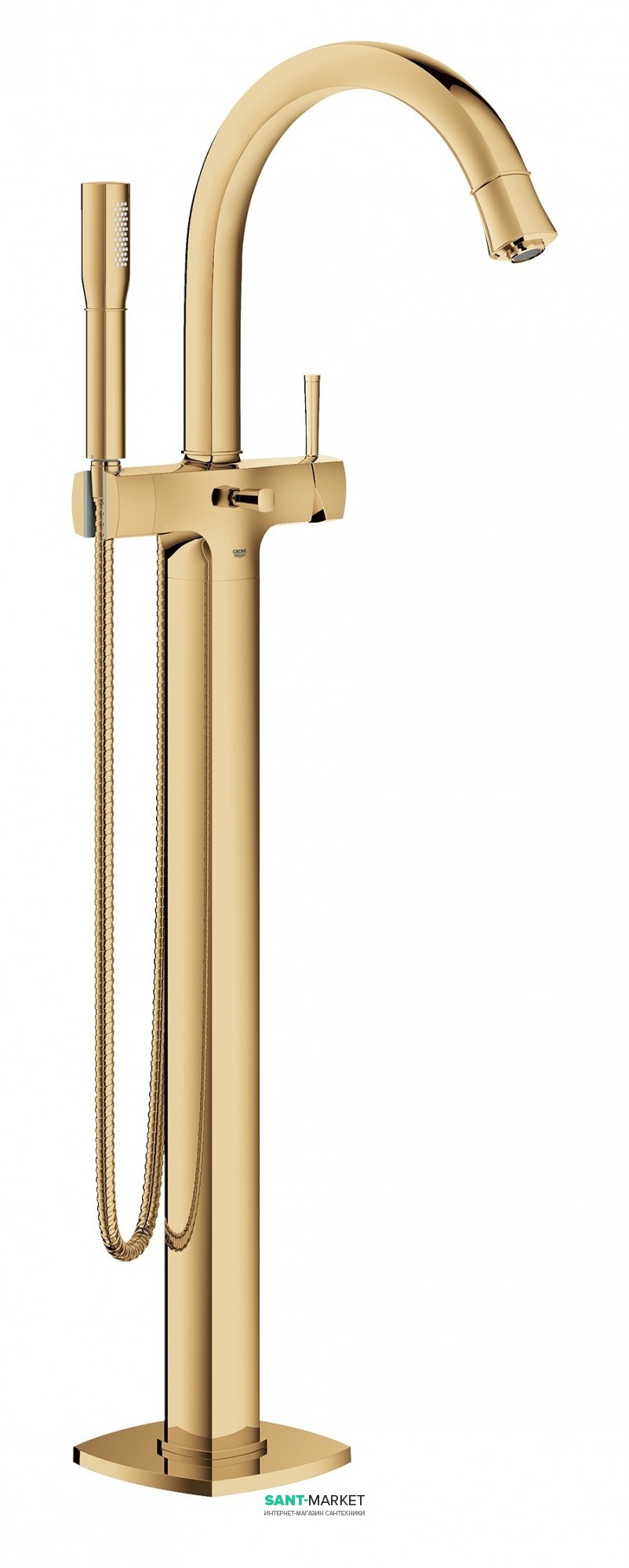 Змішувач одинважільний на підлогу (окремо) Grohe Grandera з душовим гарнітуром холодний світанок 23318GL0