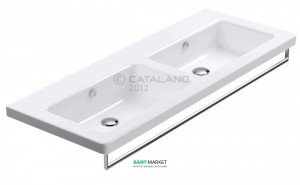Раковина для ванної підвісна Catalano NEW LIGHT 125x48x14 см подвійна без відп. під змішувач біла 1125LI00