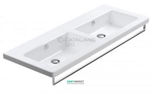 Раковина для ванной подвесная Catalano  NEW LIGHT 125x48x14 см двойная  без отв. под смеситель белая 1125LI00