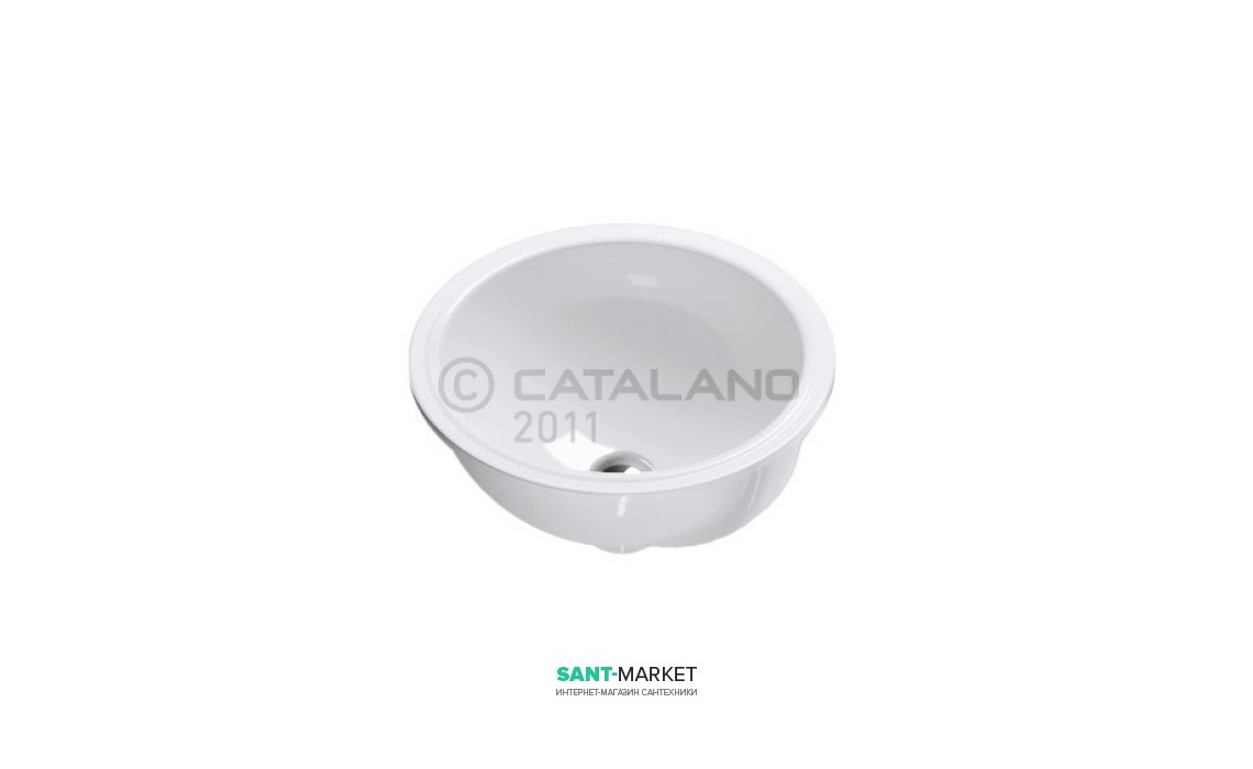 Раковина для ванної вбудована Catalano CANOVA ROYAL d40 см без відп. під змішувач біла 1SO4000