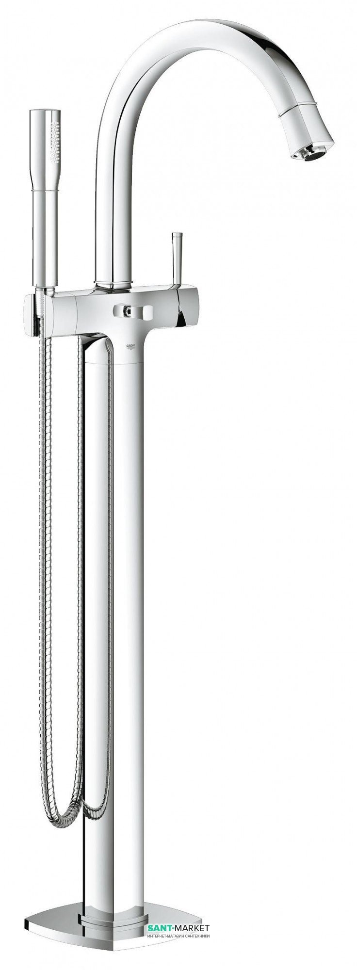 Смеситель однорычажный напольный (отдельностоящий) Grohe Grandera с душевым гарнитуром хром 23318000