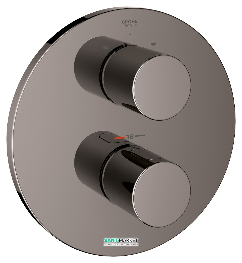 Смеситель с термостатом скрытый (встраиваемый) Grohe коллекция Grohtherm 3000 Cosmopolitan графит 19468A00