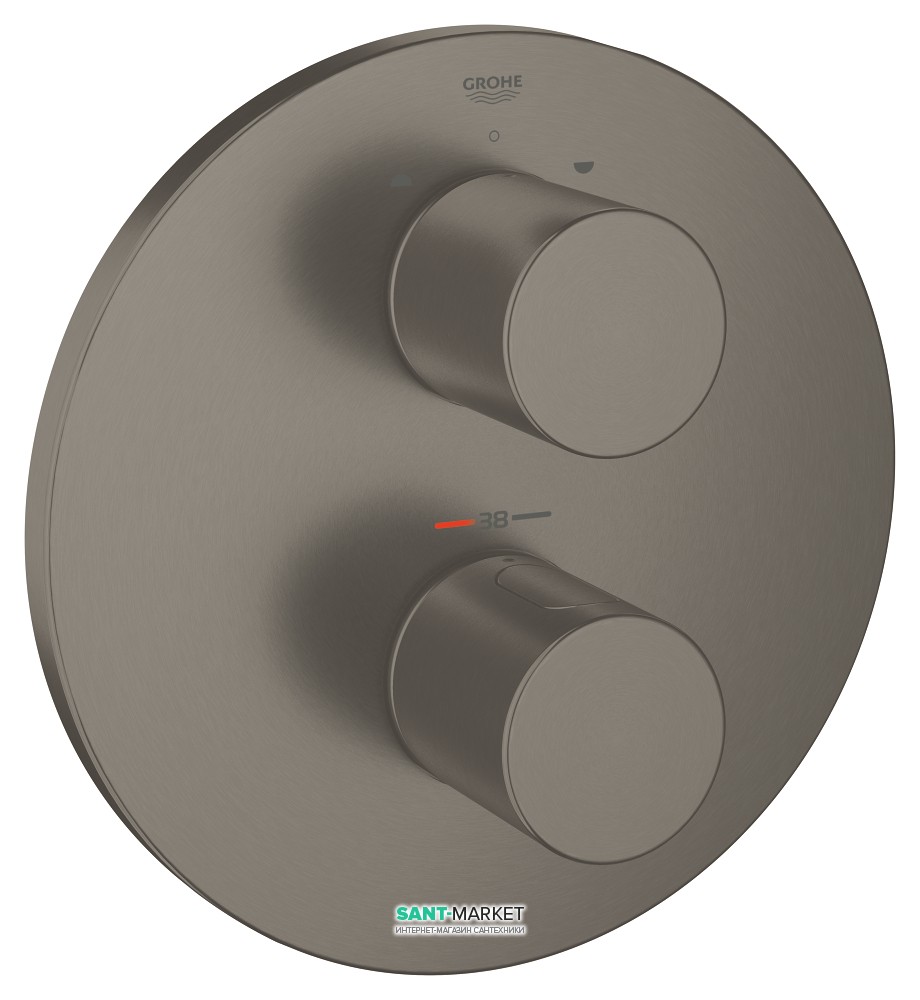 Змішувач з термостатом прихований (вбудований) Grohe колекція Grohtherm 3000 Cosmopolitan матовий графіт 19468AL0