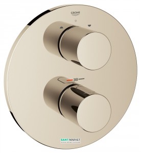 Смеситель с термостатом скрытый (встраиваемый) Grohe коллекция Grohtherm 3000 Cosmopolitan полированный никель 19468BE0