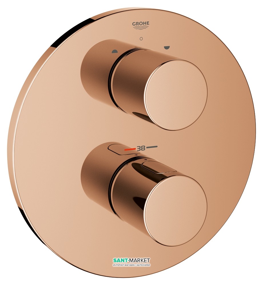 Смеситель с термостатом скрытый (встраиваемый) Grohe коллекция Grohtherm 3000 Cosmopolitan теплый закат 19468DA0