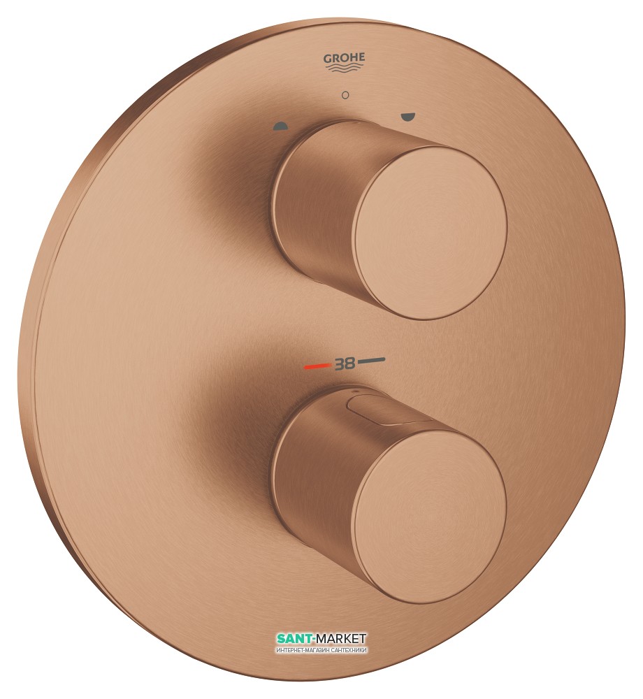 Смеситель с термостатом скрытый (встраиваемый) Grohe коллекция Grohtherm 3000 Cosmopolitan матовый теплый закат 19468DL0