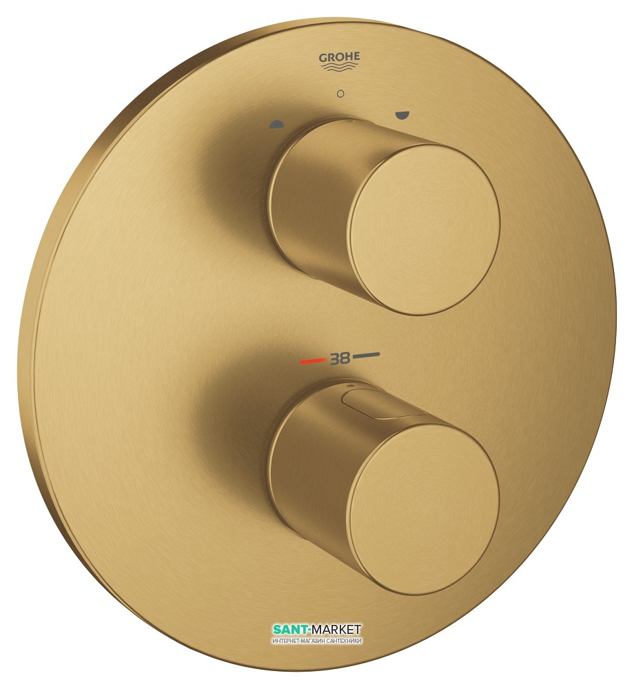 Смеситель с термостатом скрытый (встраиваемый) Grohe коллекция Grohtherm 3000 Cosmopolitan матовый холодный рассвет 19468GN0