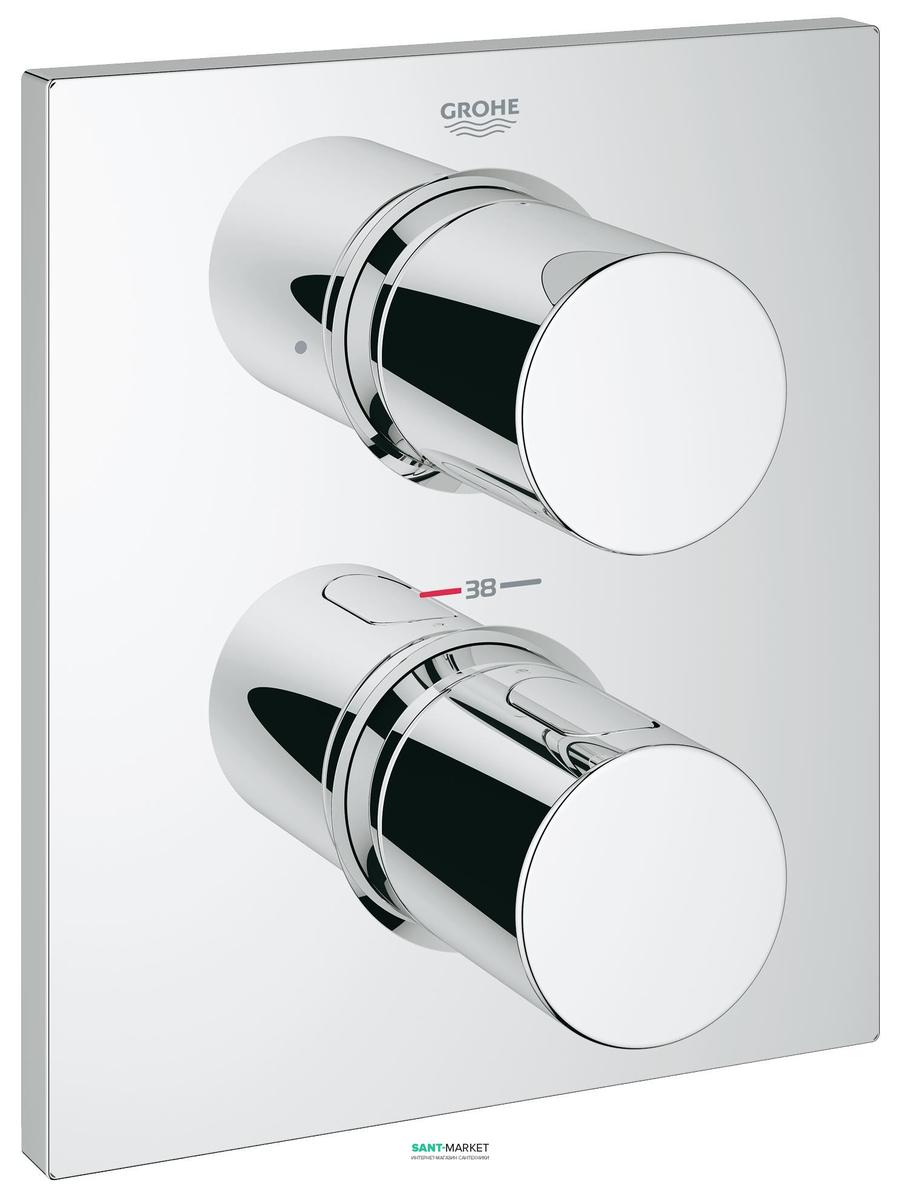 Змішувач з термостатом прихований (вбудований) Grohe Grohtherm F з перемикачем на 2 положення хром 27618000