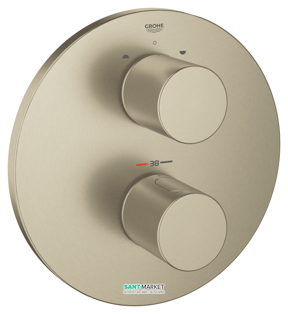 Смеситель с термостатом скрытый (встраиваемый) Grohe коллекция Grohtherm 3000 Cosmopolitan никель 19468EN0