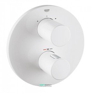 Смеситель с термостатом скрытый (встраиваемый) Grohe коллекция Grohtherm 3000 Cosmopolitan хром/белый 19468LS0