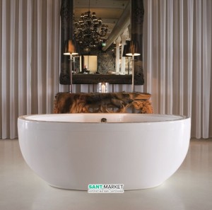 Ванна акриловая отельностоящая Knief Lounge 185х95 белая 0100-089-06 + Сифон для ванны Knief 0100-091-06