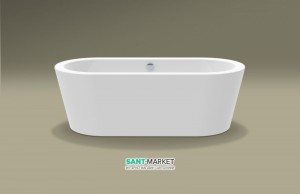 Ванна акрилова пристінна Knief Hot 180х80х60 біла 0100-272-06 + Сифон для ванни Knief 0100-091-06