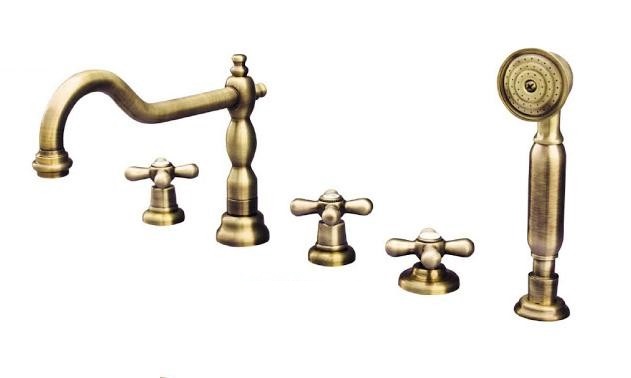 Смеситель на борт ванны на 5 отверстий Fiore MARGOT бронза 26ZZ0607