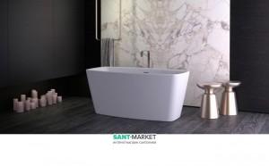 Ванна акрилова окремостояча Knief Cube 170х80х60 біла 0100-284-06 + Сифон для ванни Knief 0100-091-06