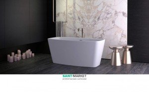 Ванна акрилова окремостояча Knief Cube 170х80х60 біла 0100-284-06 + Сифон для ванни Knief 0100-091-06