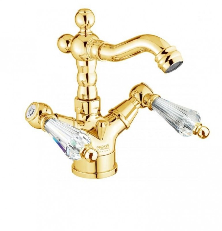 Смеситель для биде  на 1 отверстие Fiore GIOIELLI золото/Swarovski 08OO0635