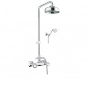 Смеситель для душа с верхней лейкой ручным душем шлангом и держателем Fiore VENERE SKY хром/Swarovski 13CR0620