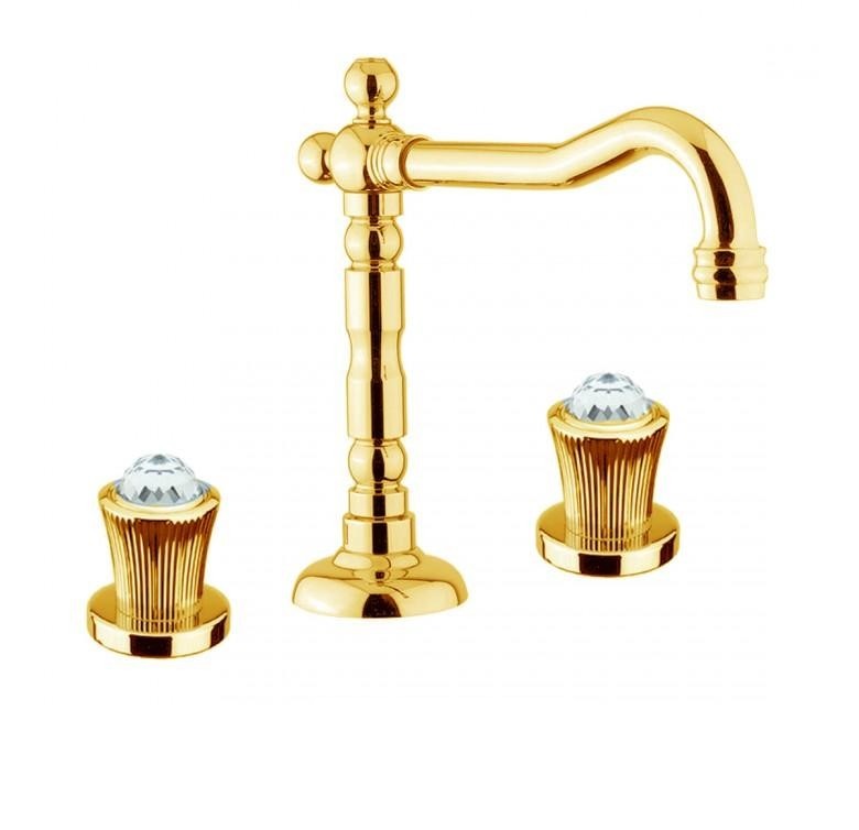 Змішувач для раковини високий Fiore VENERE SKY золото / Swarovski 13OO0629