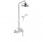 Смеситель для душа с верхней лейкой ручным душем шлангом и держателем Fiore VENERE SKY хром/Swarovski 13CR0620