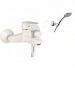Змішувач для ванни з душ. лійкою власником і шлангом Fiore KEVON CHIC хром / білий 81WX8150