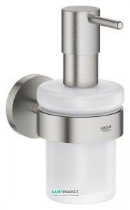 Дозатор жидкого мыла Grohe Essentials с держателем суперсталь 40448DC1