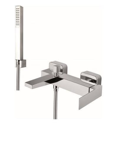 Смеситель для ванны со шлангои и лейкой Fiore KUBE хром 100CR8552