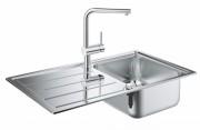 Мийка для кухні прямокутна Grohe K500 крило зліва 1 чаша врізна нержавіюча сталь зі змішувачем Minta 31573SD0