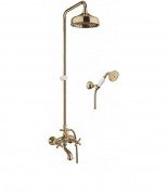 Смеситель для ванны c переключат. стойкой 100 см лейкой 20 см и ручным душем Fiore MARGOT бронза 26ZZ0615