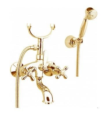 Смеситель для ванны c шлангом и ручным душем Fiore MARGOT золото 26OO0600