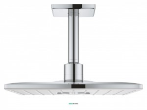 Потолочный душ Grohe Rainshower 310 SmartActive Cube с душевым кронштейном белая луна 26481LS0