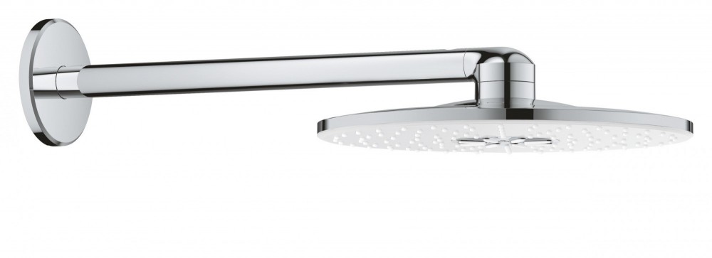Верхний душ Grohe Rainshower 310 SmartActive (2 режима) с душевым кронштейном белая луна 26475LS0