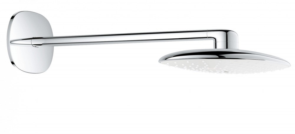 Верхній душ Grohe Rainshower 360 Mono 36x22 з душовим кронштейном хром / білий 26450LS0