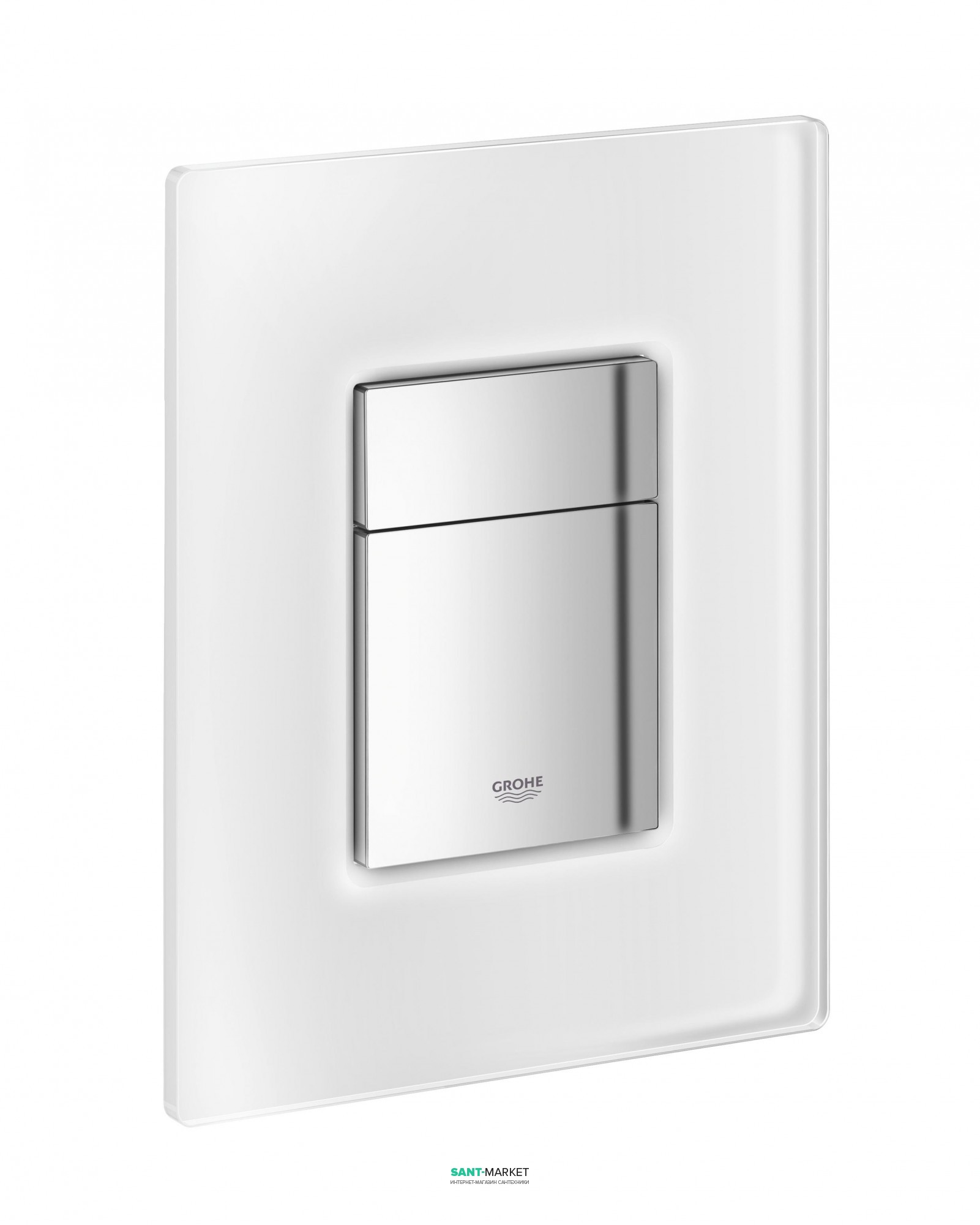 Панель смыва для унитаза Grohe Skate Cosmopolitan Glass (3 режима смыва) хром/да Винчи белый 38845MF0