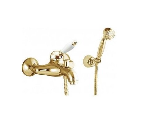 Змішувач для ванни c ручним душем Fiore IMPERIAL золото / кераміка 83OO5103