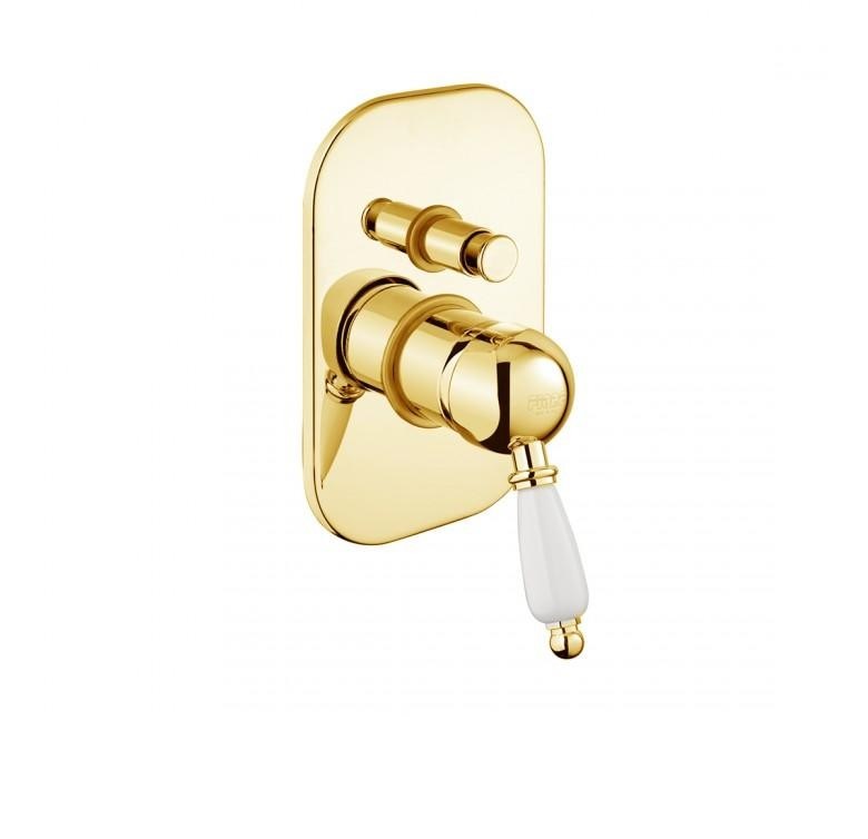 Змішувач для душу прихованого монтажу з перемикачем Fiore IMPERIAL золото / кераміка 83OO5134