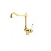 Смеситель для раковины высокий на 1 отверстие Fiore IMPERIAL золото/керамика 83OO5414
