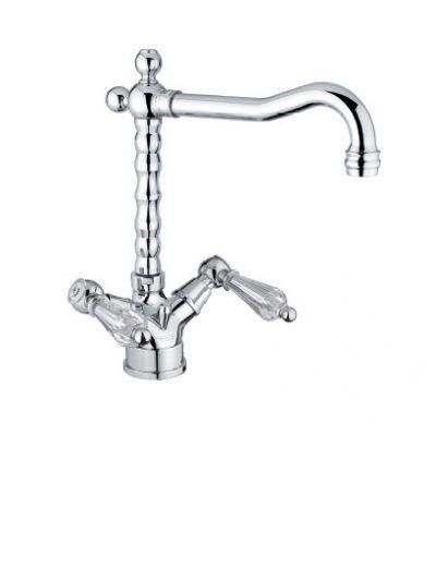 Смеситель для раковины высокий на 1 отверстие Fiore GIOIELLI хром/Swarovski 08CR0625