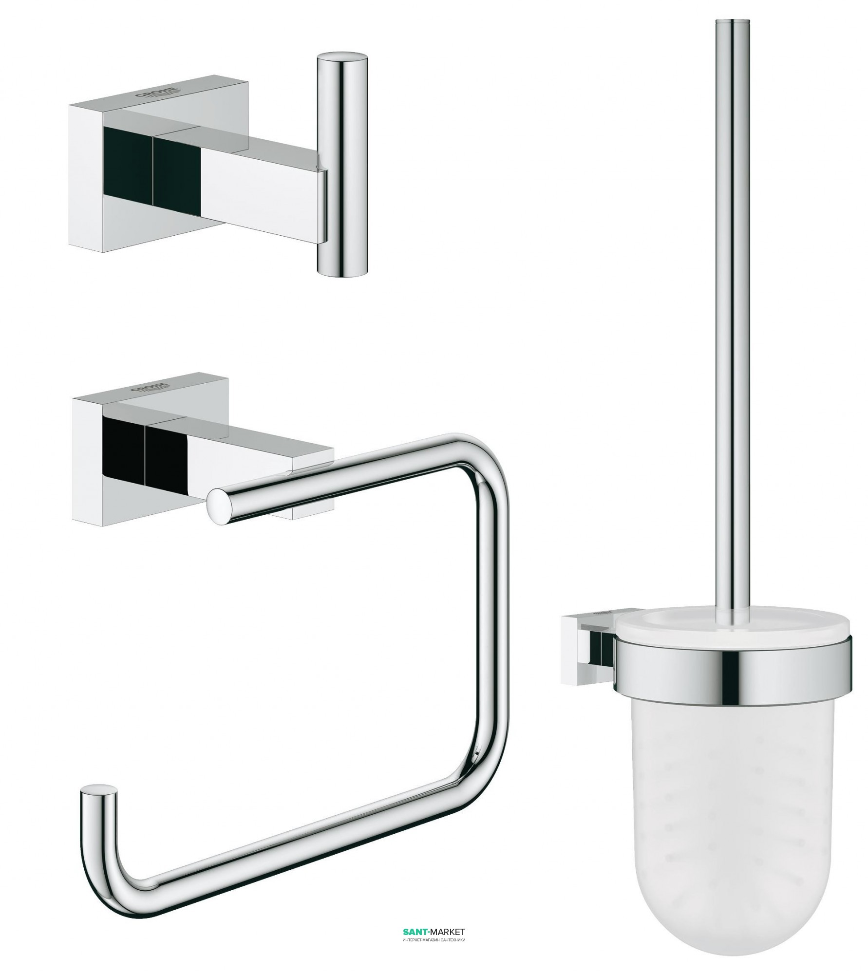 Набір аксесуарів Grohe Essentials Cube (3 предмета) хром 40757001