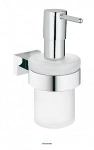 Дозатор жидкого мыла с держателем Grohe Essentials Cube хром 40756001