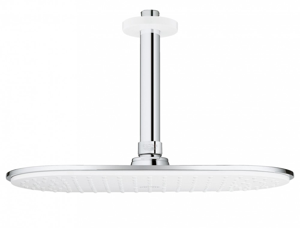 Верхній душ з стельовим кронштейном GROHE Rainshower Cosmopolitan Metal 30х15 хром / білий 26059LS0