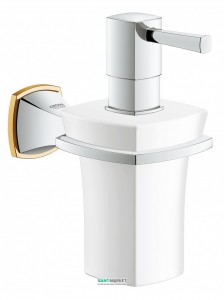 Дозатор рідкого мила Grohe Grandera з власником хром / золото 40627IG0