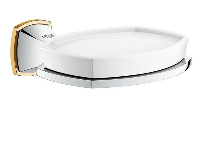 Мыльница с держателем Grohe Grandera хром/золото 40628IG0