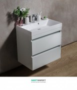 Тумба подвесная Буль-Буль Sherman 692х442х710 с раковиной Signe 700 белый 11607012200