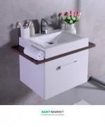 Тумба подвесная Буль-Буль Santa Cruz 800х500х608 с раковиной Lilly 600 и столешницей Santa Cruz (Santa Cruz + 4206101) + стільниця