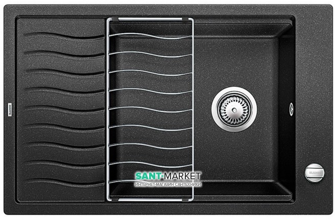 Мойка для кухни прямоугольная BLANCO ELON XL 6 S SILGRANIT врезная  с клапаном-автоматом  антрацит 524834