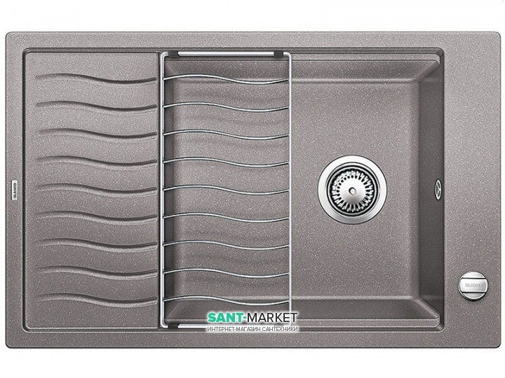 Мойка для кухни прямоугольная BLANCO ELON XL 6 S SILGRANIT врезная  с клапаном-автоматом  алюметаллик 524836