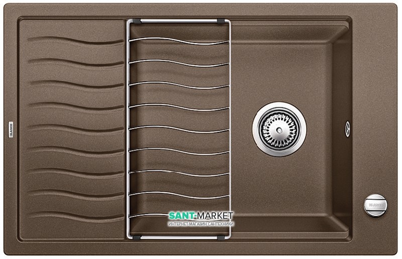 Мойка для кухни прямоугольная BLANCO ELON XL 6 S SILGRANIT врезная  с клапаном-автоматом  мускат 524842