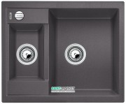 Мийка для кухні прямокутна BLANCO METRA 6 SILGRANIT врізна з клапаном-автоматом темна скеля 518874