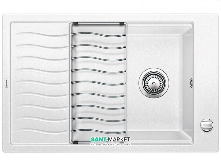 Мойка для кухни прямоугольная BLANCO ELON XL 6 S SILGRANIT врезная  с клапаном-автоматом  белый 524838