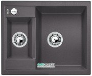 Мойка для кухни прямоугольная BLANCO METRA 6 SILGRANIT врезная  с клапаном-автоматом  темная скала 518874